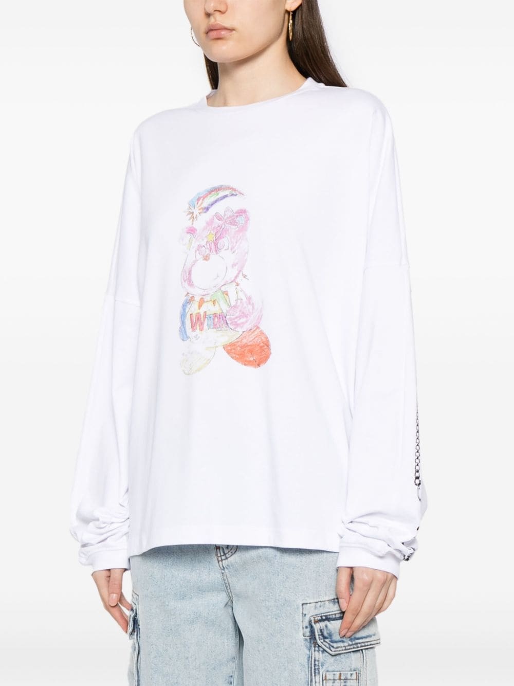 bear-print cotton sweatshirt - 3