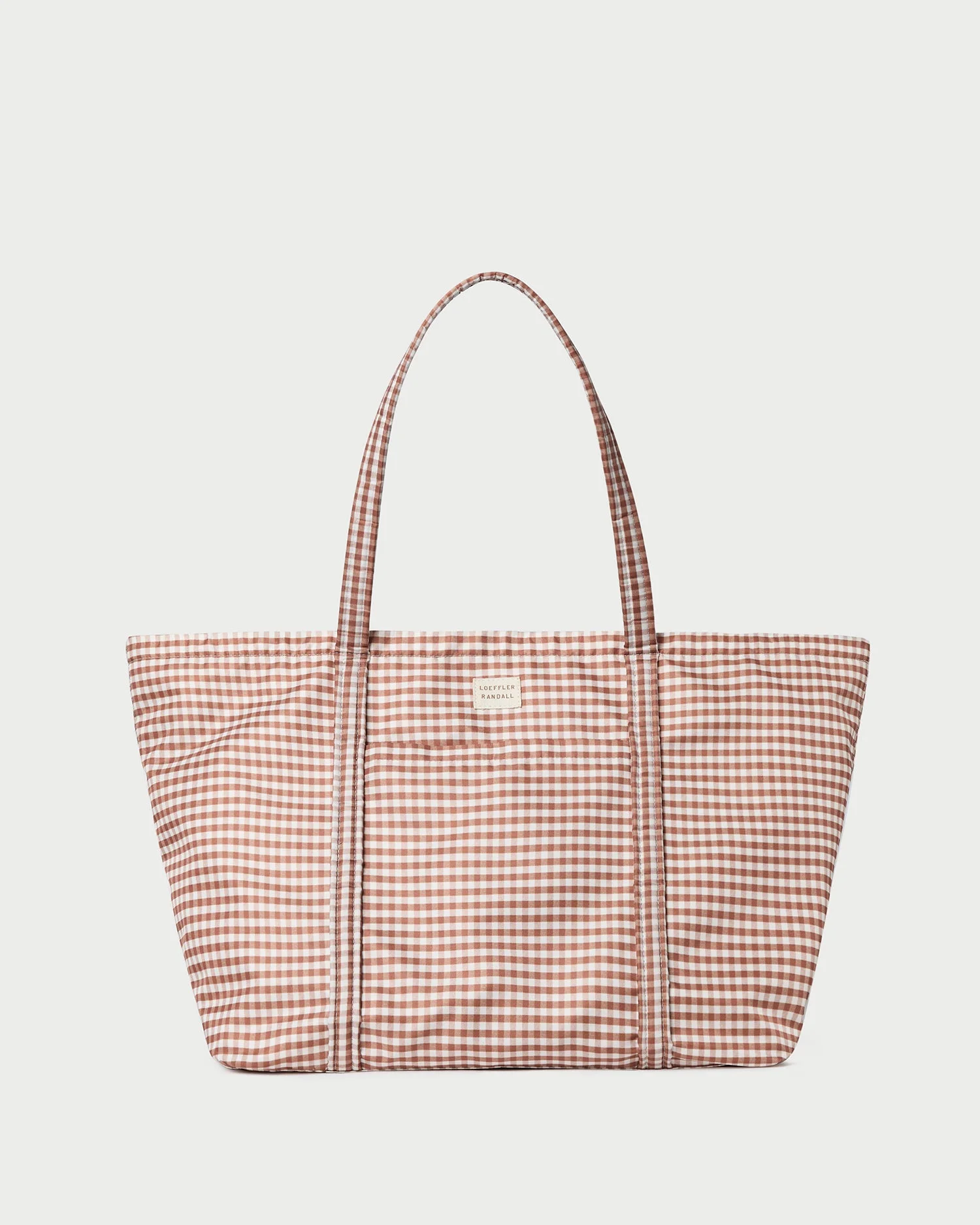 Dina Brown Gingham Travel Tote - 1