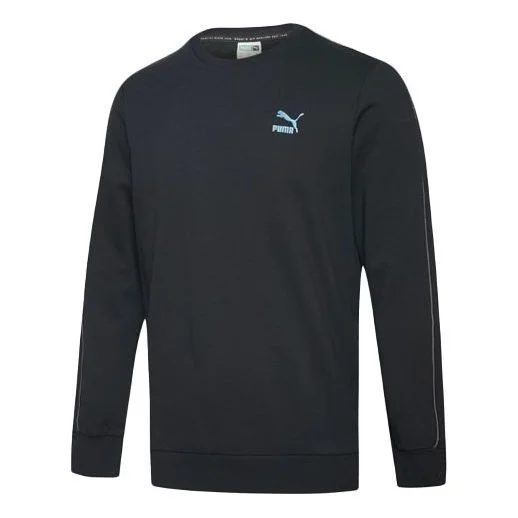 PUMA Iridescent Crewneck Sweatshirt 'Black White Blue' 597902-61 - 1
