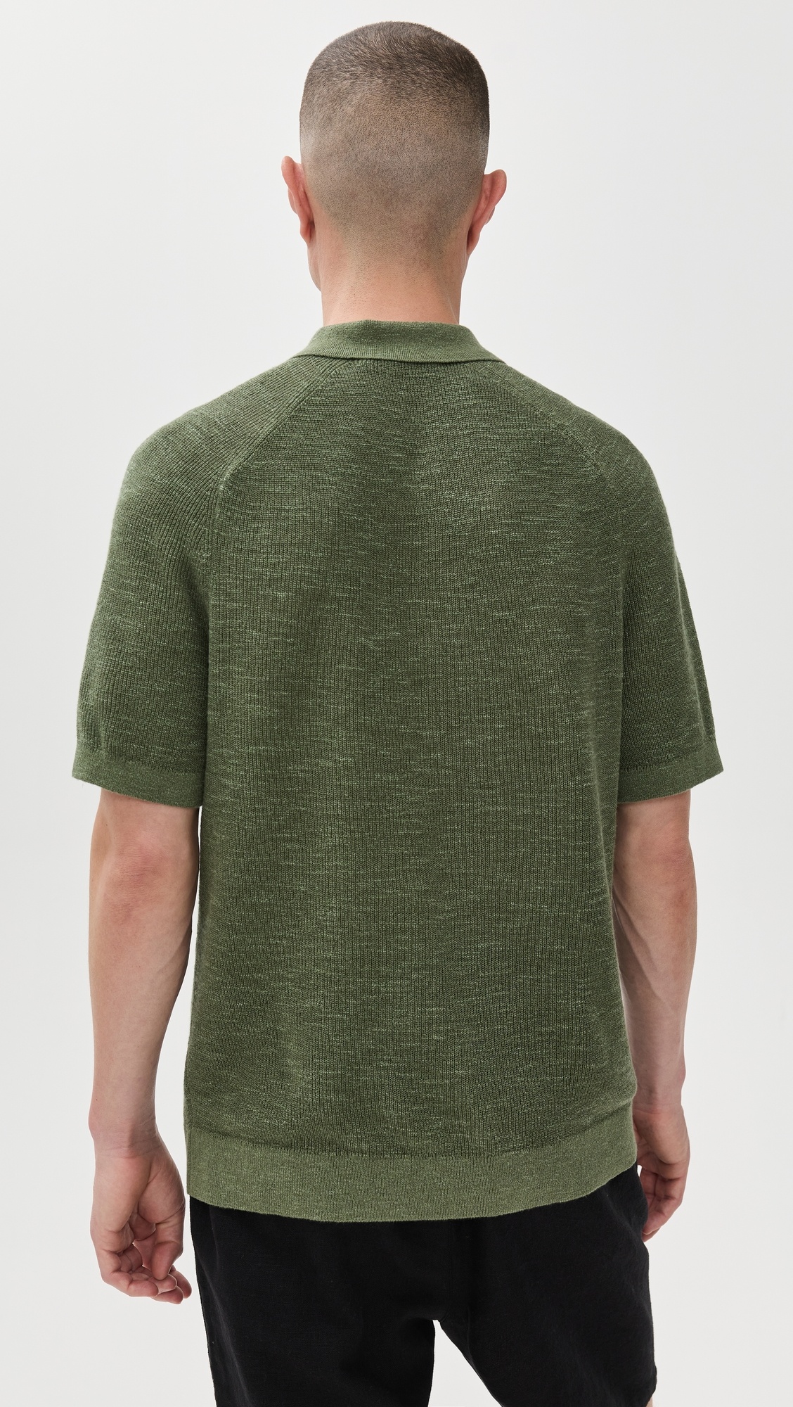 Relaxed Short Sleeve Button Down in Pacific Linen - 2
