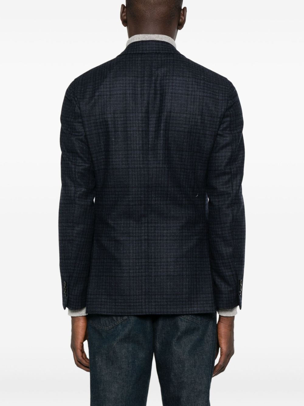 checked two-button blazer - 4
