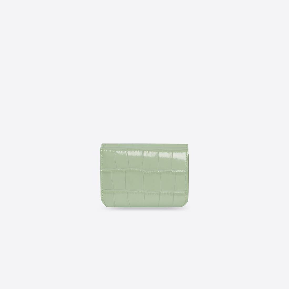 Women's Cash Mini Wallet Crocodile Embossed in Light Green - 2