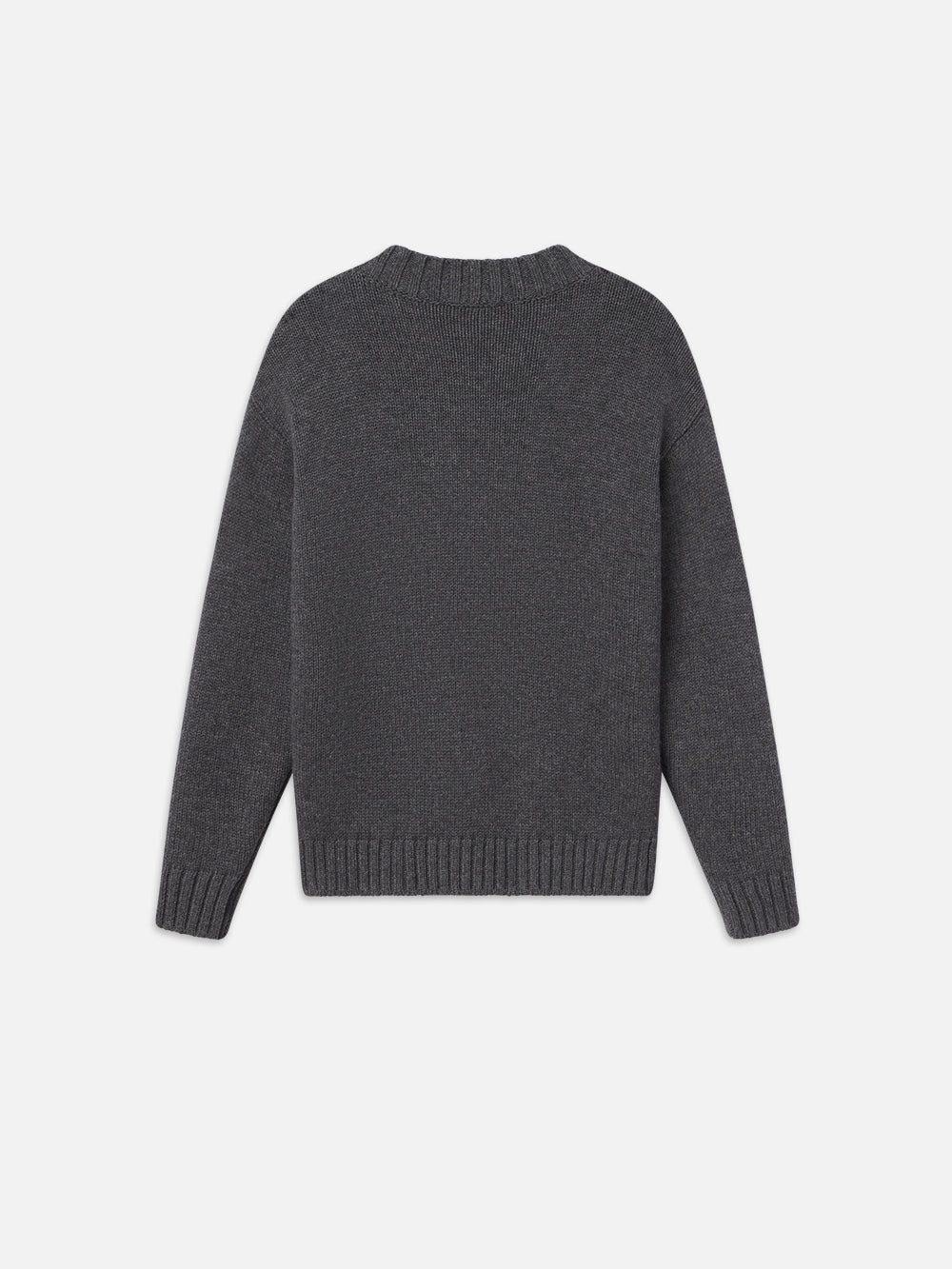 Chunky V-Neck Sweater in Charcoal Heather - 4