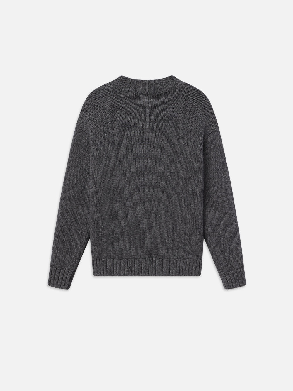 Chunky V-Neck Sweater in Charcoal Heather - 4