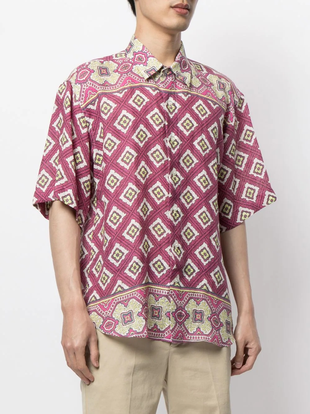 abstract-print short-sleeved shirt - 3