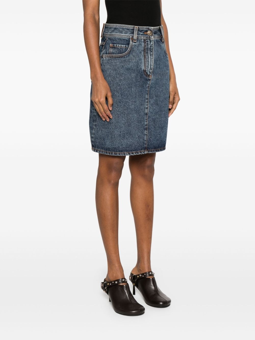 denim midi skirt - 3