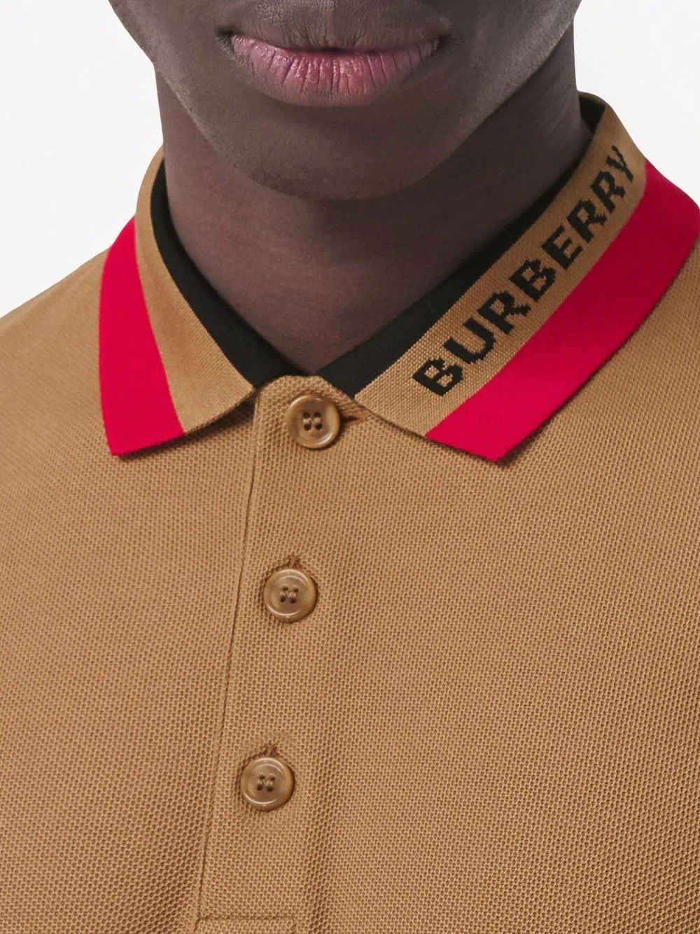 collar-stripe logo piqué polo shirt - 5