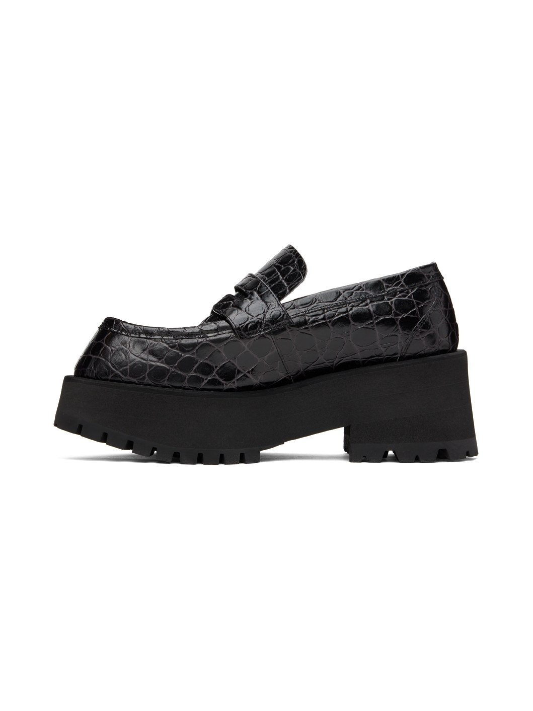 Black Croc Loafers - 3