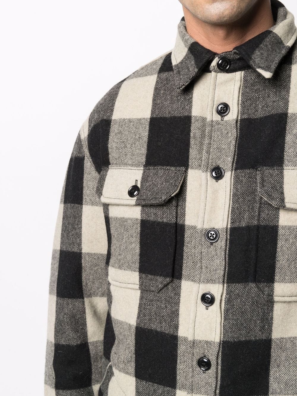 check button-down shirt jacket - 5