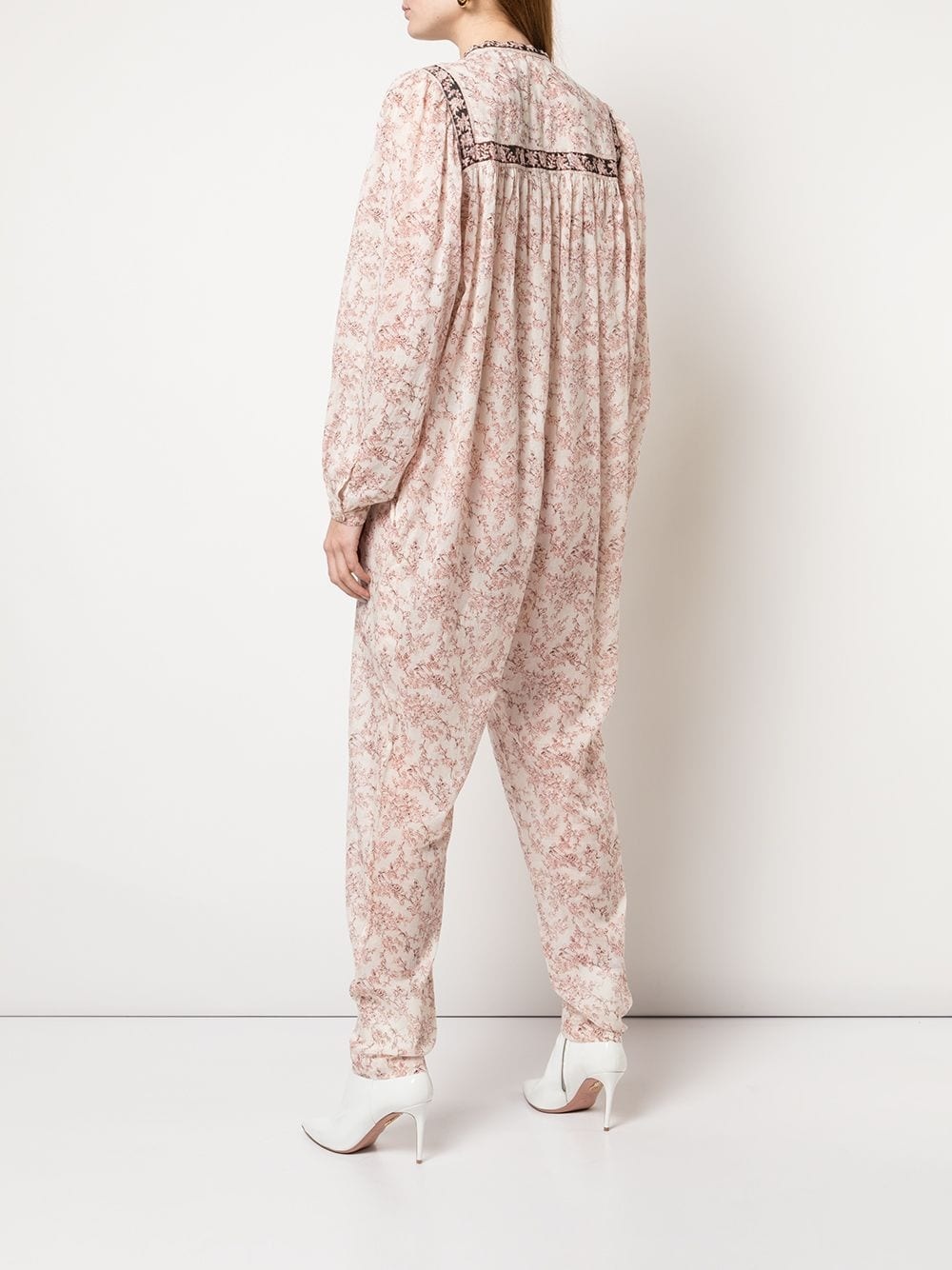 floral print cotton jumpsuit - 4