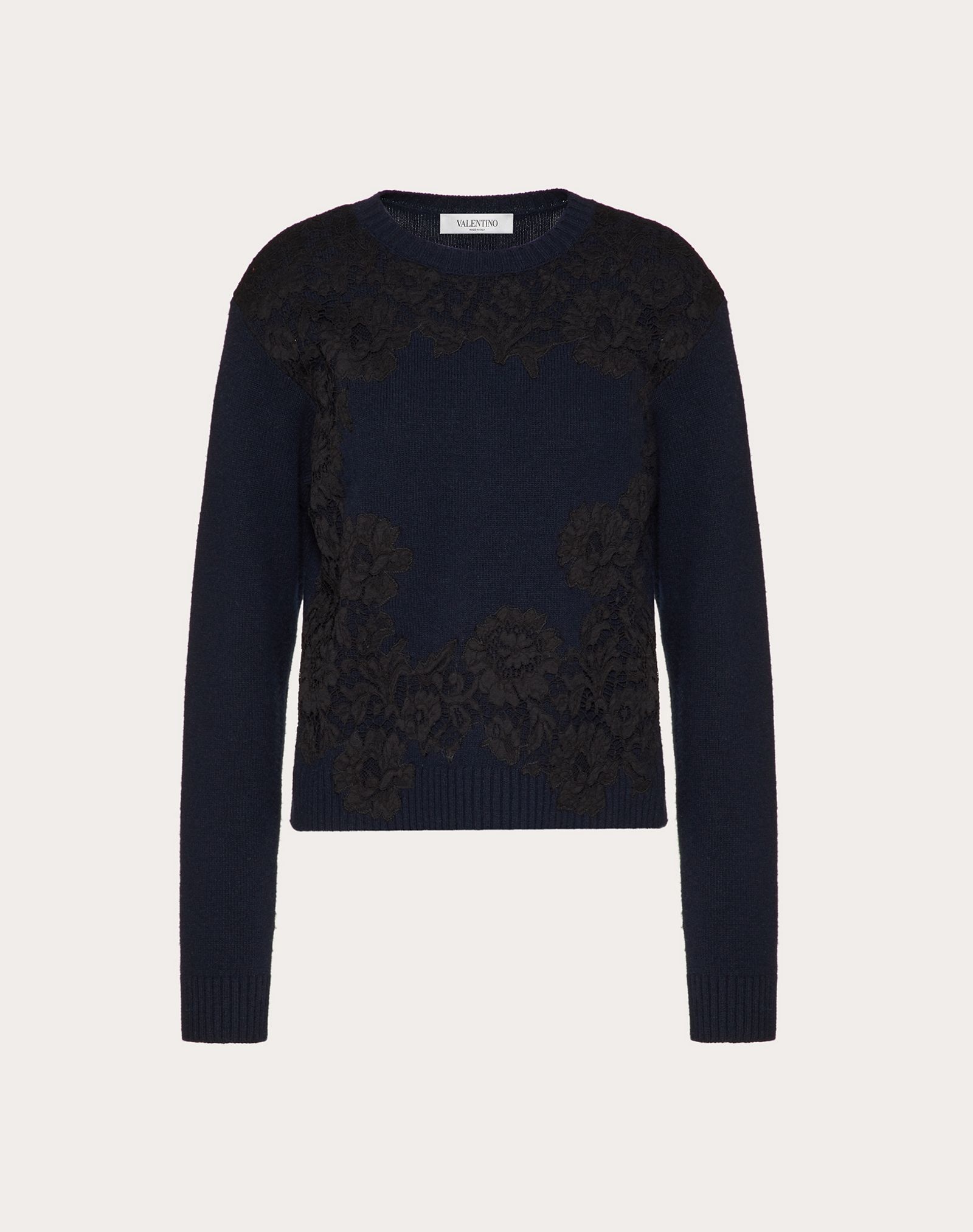 Cashmere Wool and Heavy Lace Sweater - 1