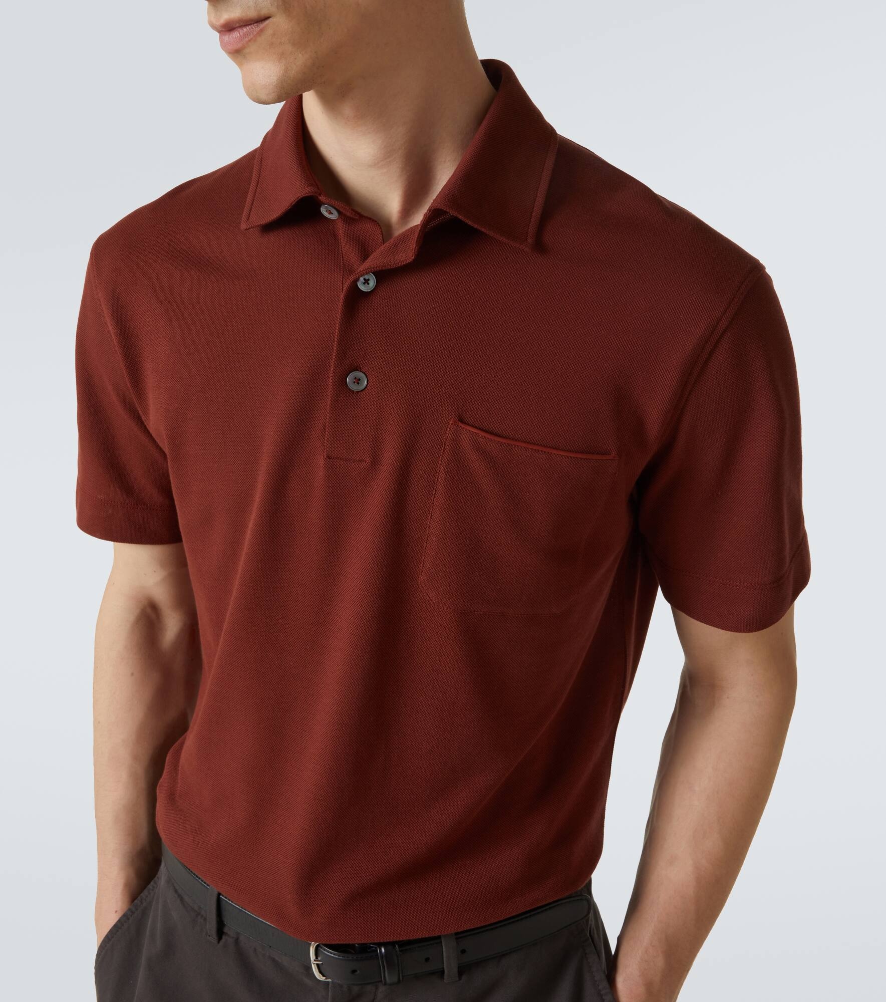 Cotton piqué polo shirt - 5