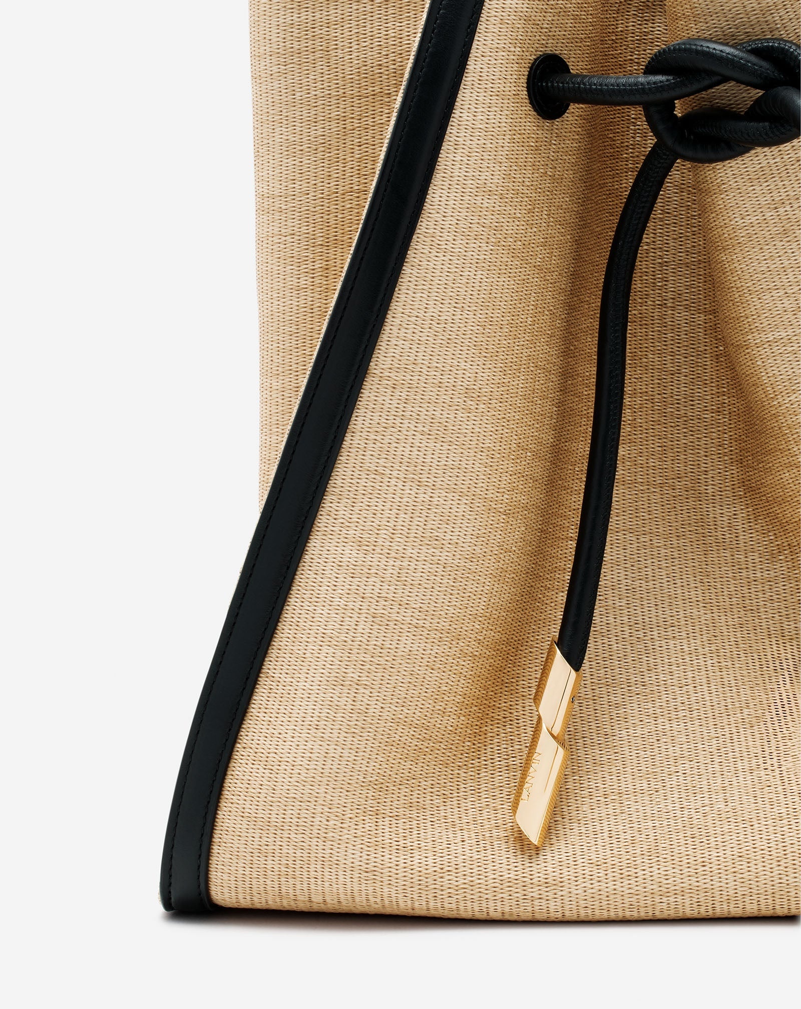 SEQUENCE BAG IN LEATHER AND RAFFIA - 6