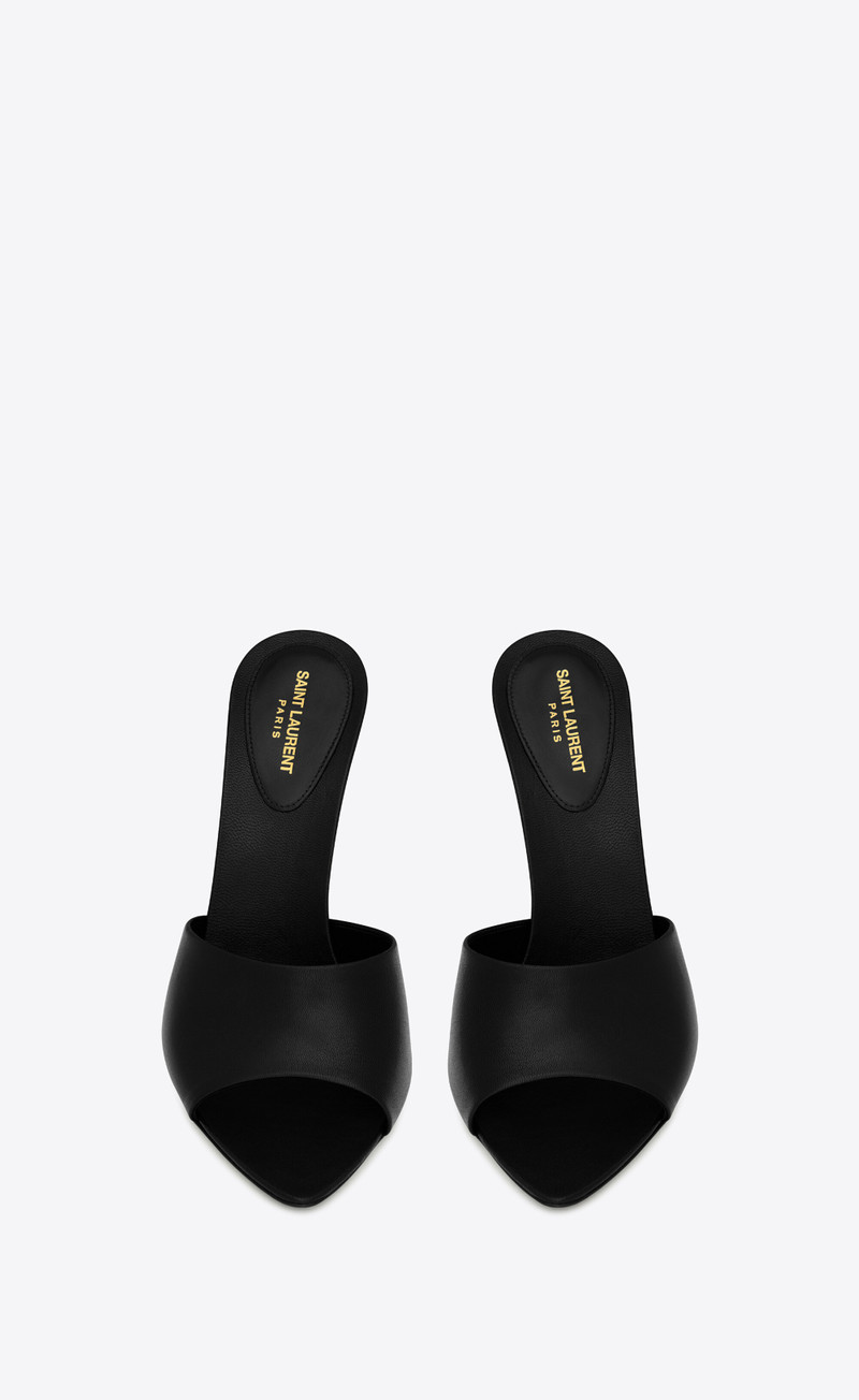 SAINT LAURENT suite mules in smooth leather outlook