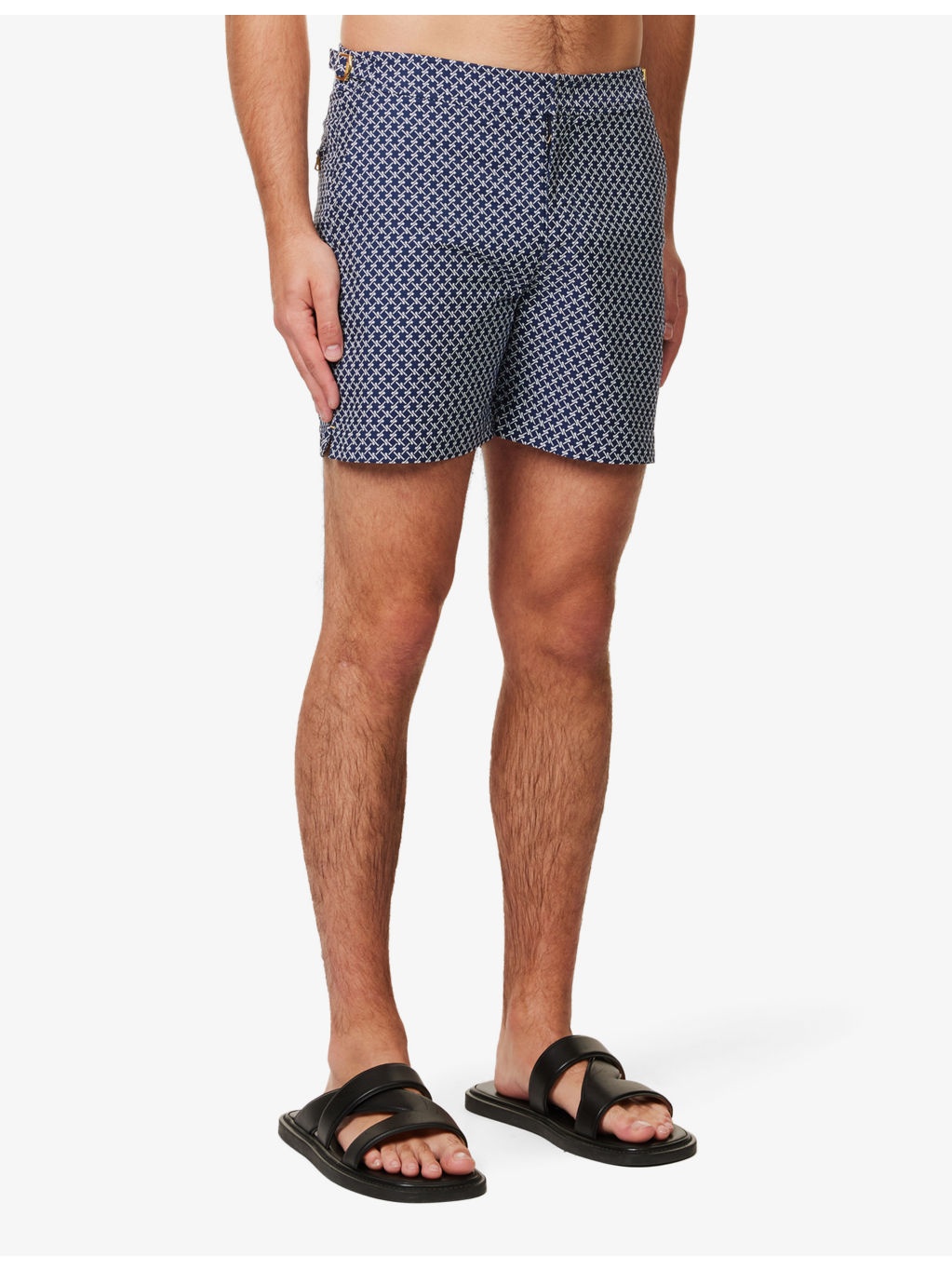 Bulldog waist-adjuster patterned swim shorts - 3