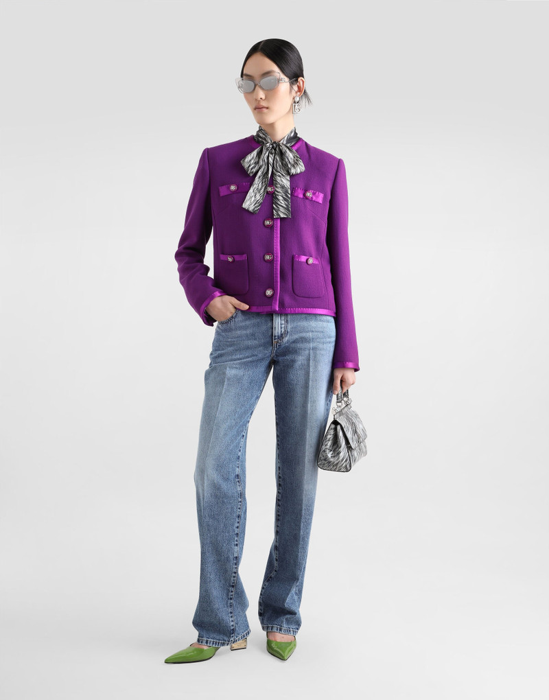 Dolce & Gabbana Short single-breasted wool crepe jacket outlook