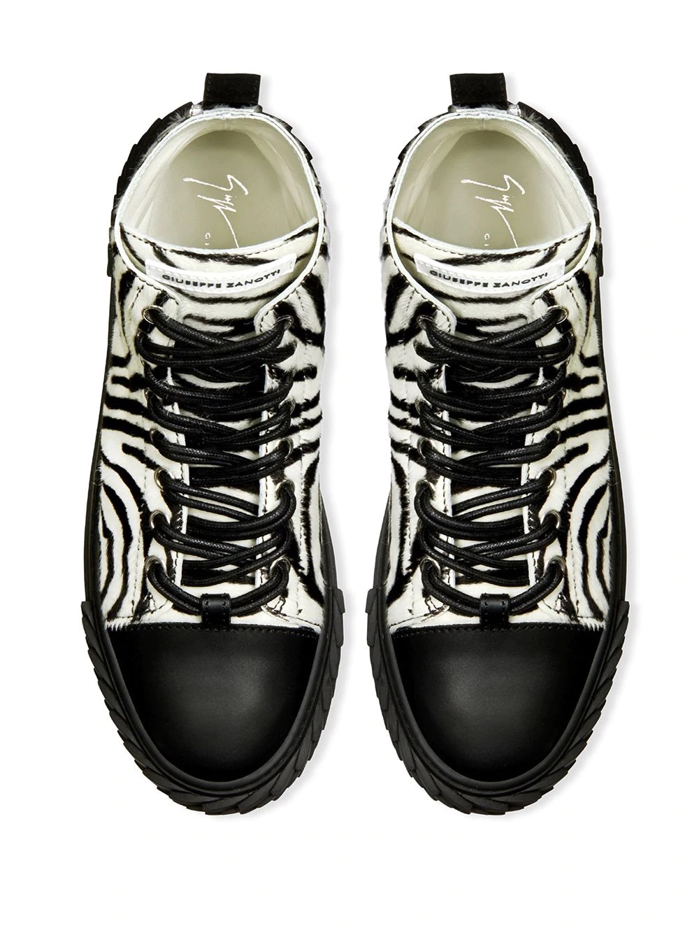 Blabber zebra-print high-top sneakers - 4