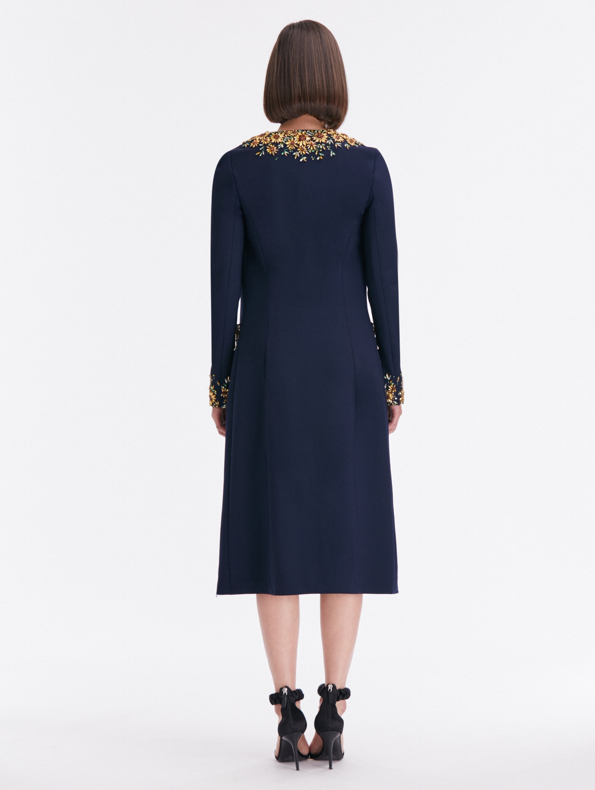 SUNFLOWER CRYSTAL EMBROIDERED COAT - 2