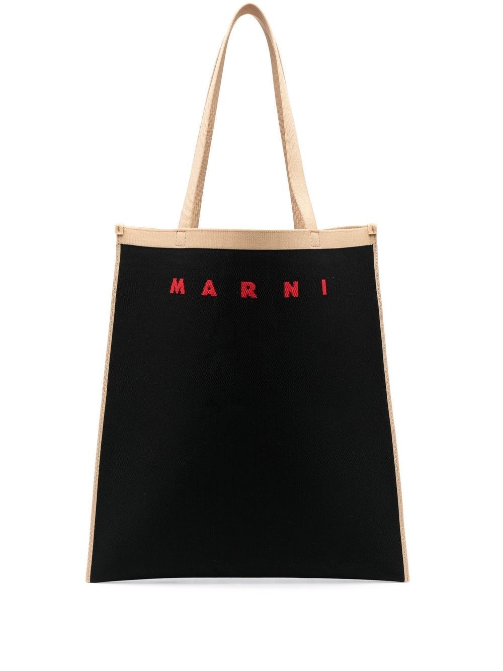 logo-print detail tote bag - 1