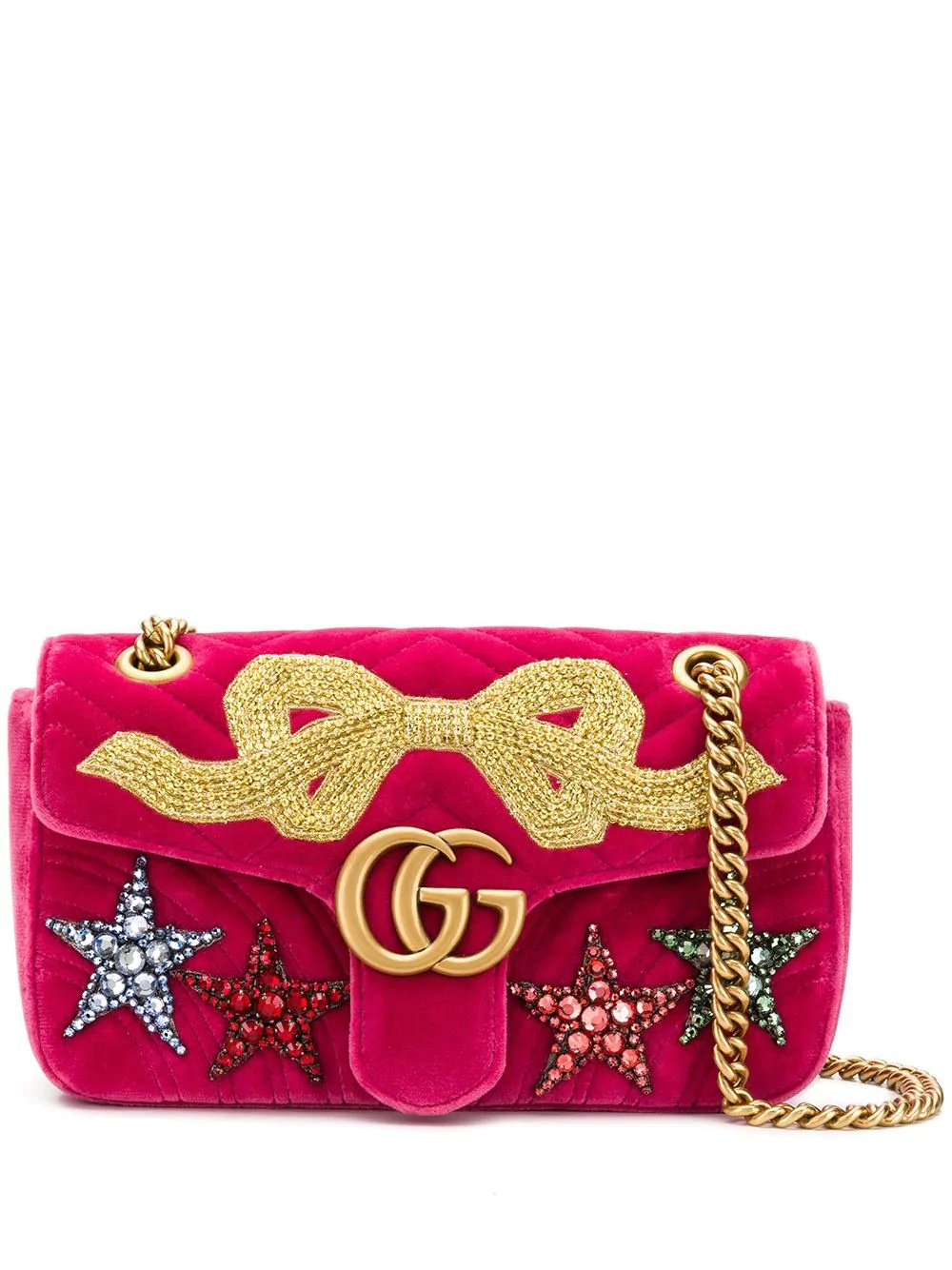 GG Marmont small velvet shoulder bag - 1