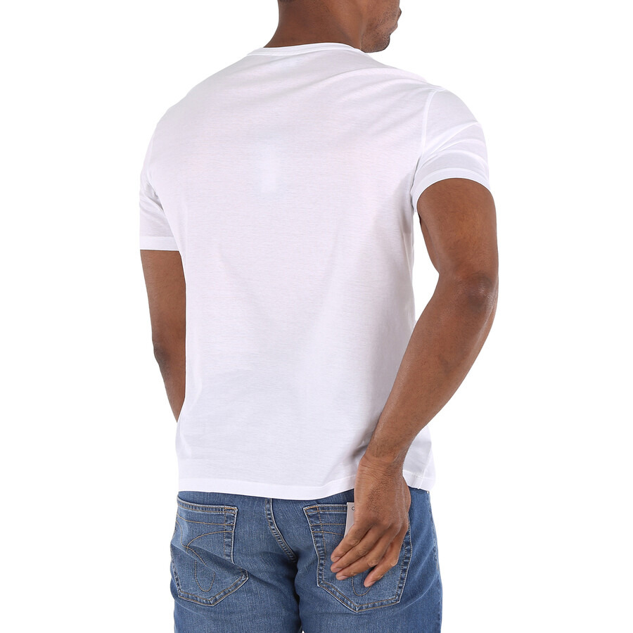 Emporio Armani Sequinned Logo Cotton T-Shirt In White - 4