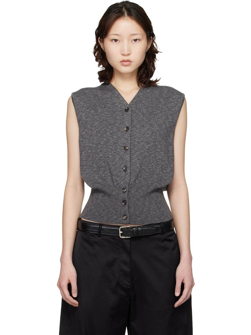 Gray Flecked Cotton Waistcoat 1