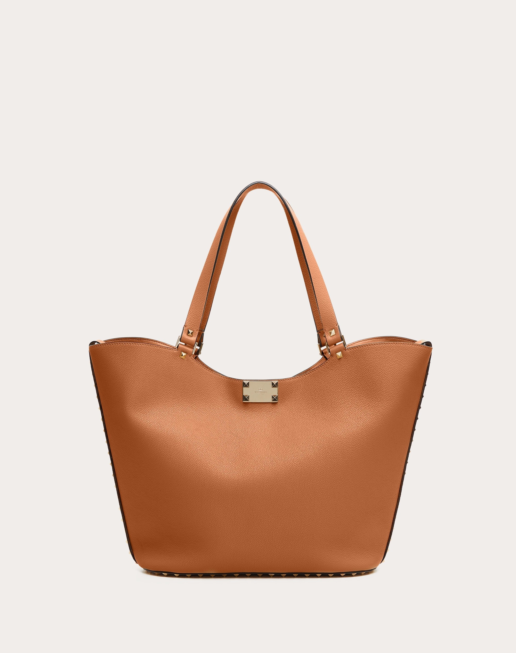 VALENTINO GARAVANI ROCKSTUD SHOPPING BAG IN GRAINY CALFSKIN - 3