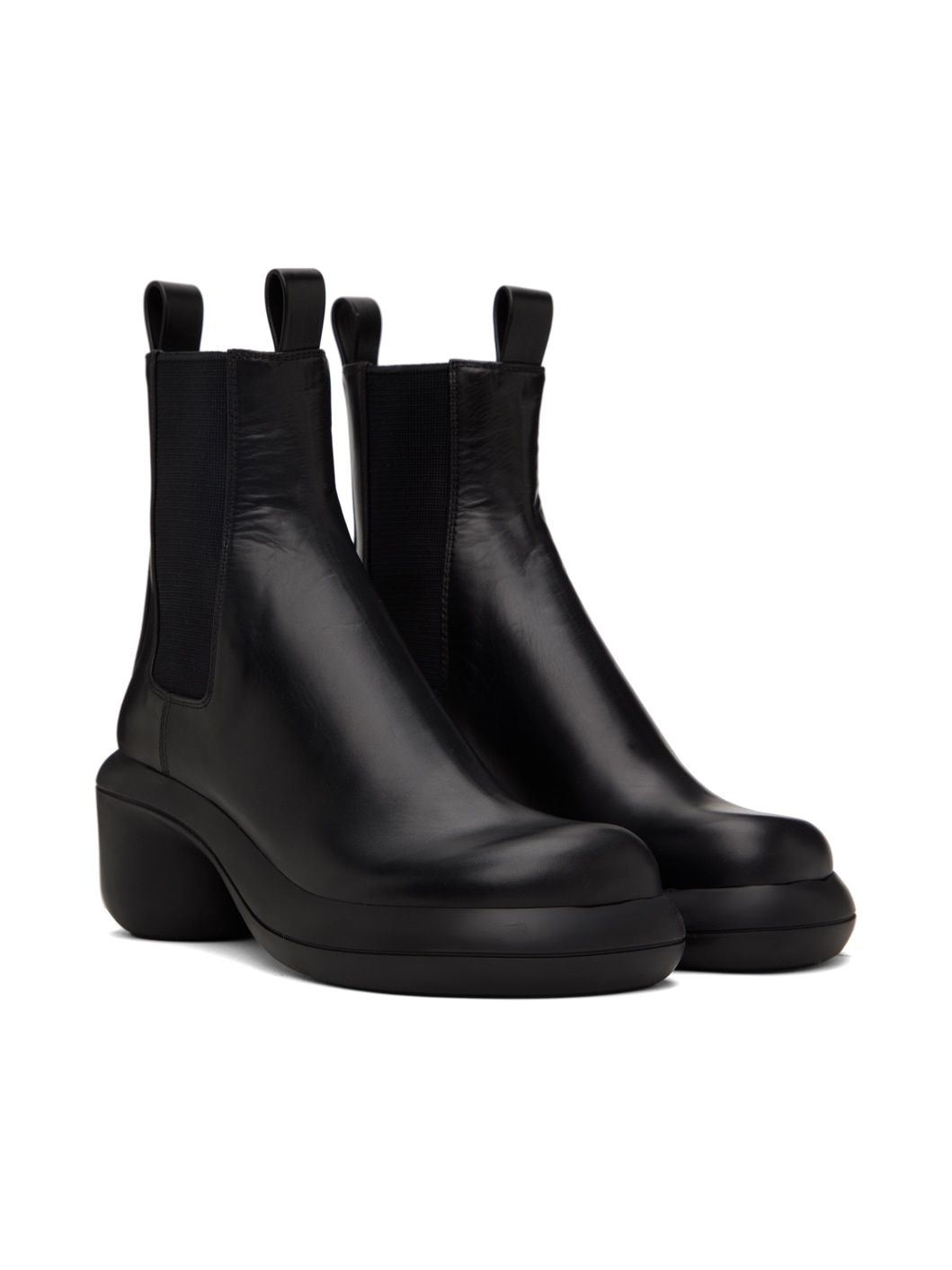 Black Leather Ankle Boots - 4