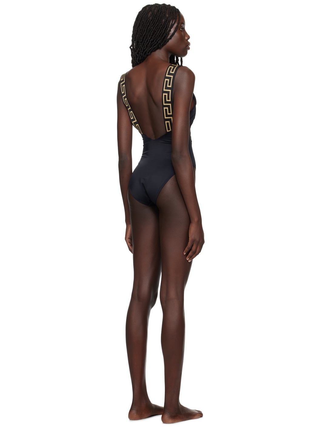Black Greca Border Swimsuit - 3