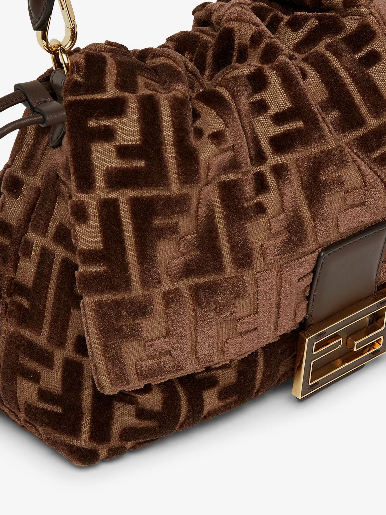 Fendi Mamma Baguette Medium Ff Velvet Jacquard Crossbody Bag - 5
