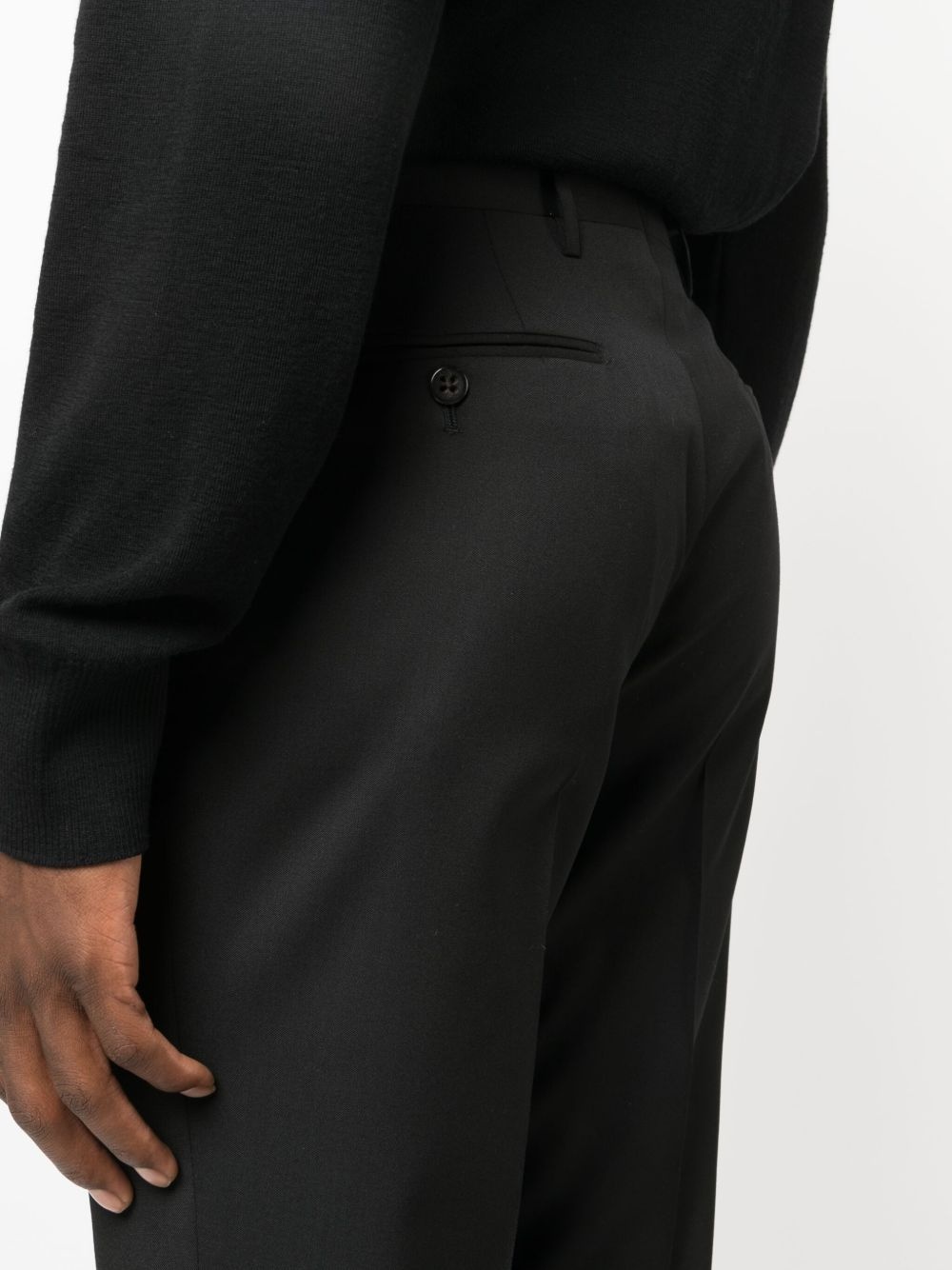 slim-cut virgin-wool trousers - 5