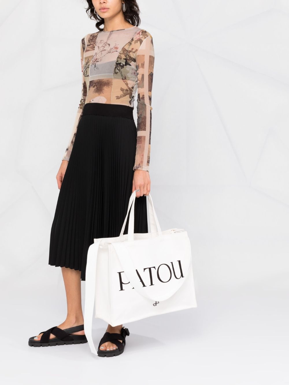 Patou logo print tote bag - 2