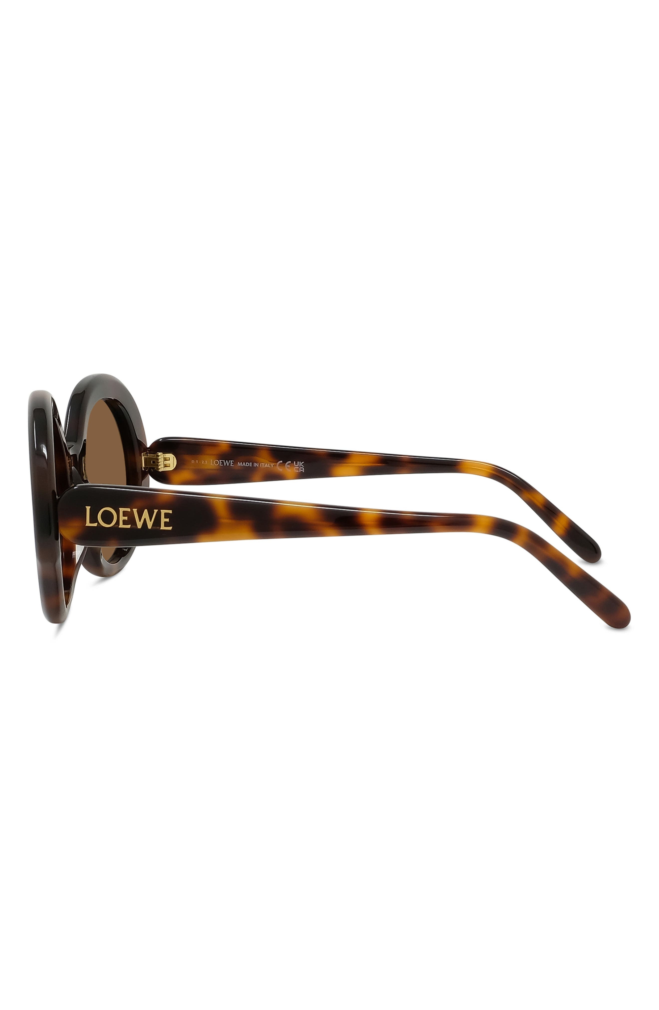 Loewe Thin 52mm Round Sunglasses in Dark Havana /Brown at Nordstrom - 4