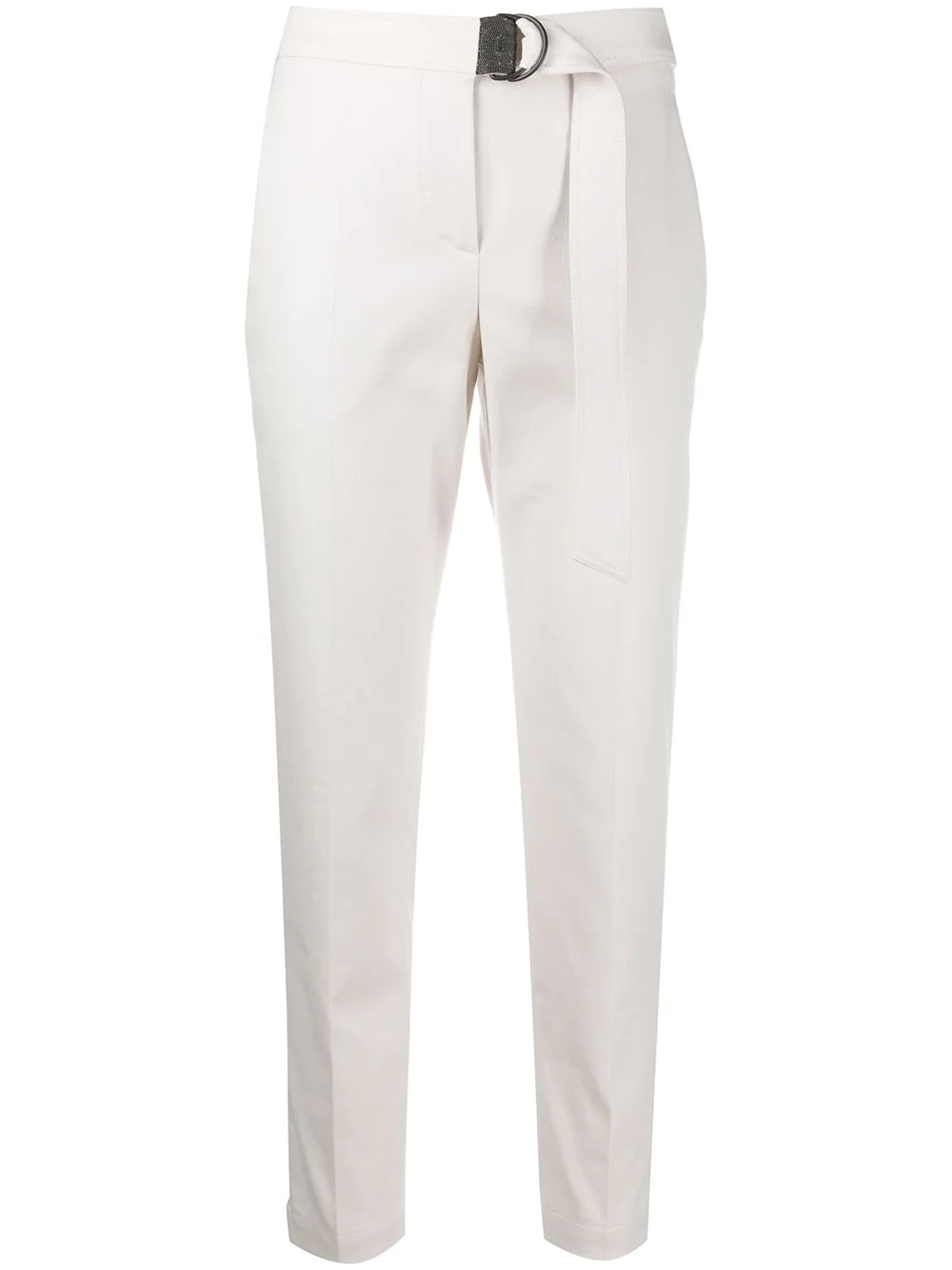 embellished belt tapered trousers - 1