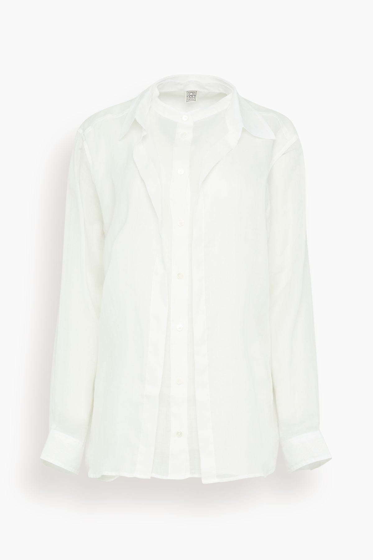 Double Collar Shirt in White - 1