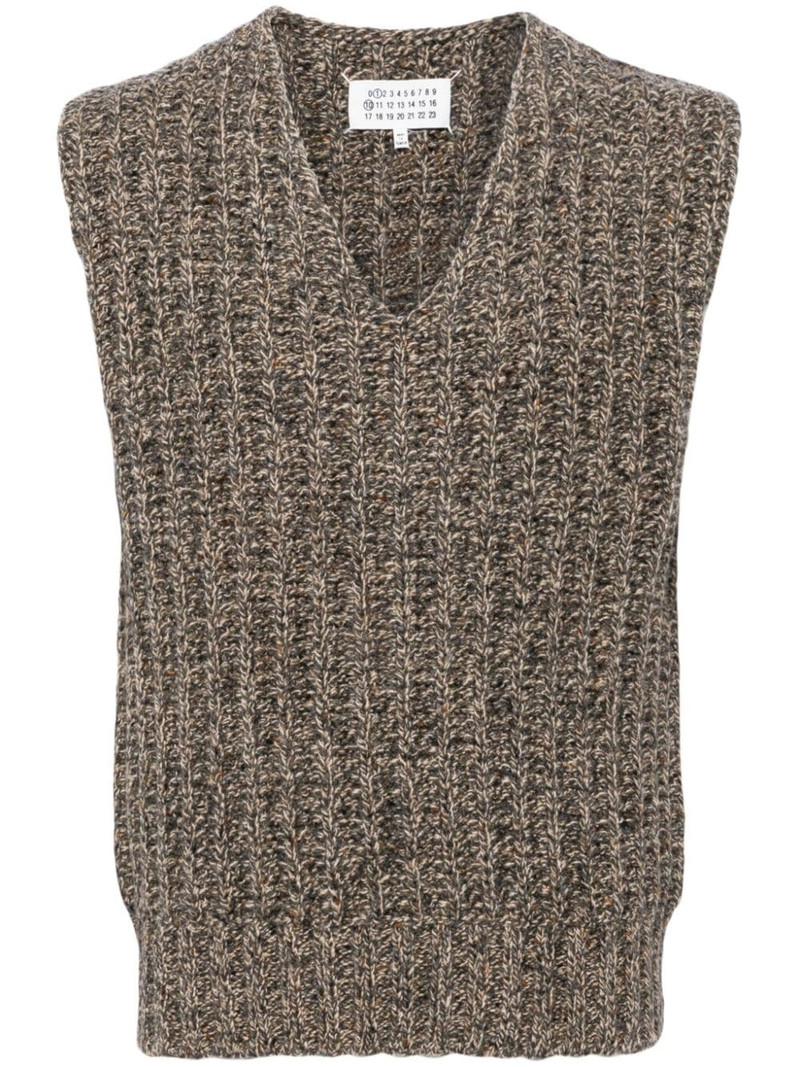 V-neck chunky-knit vest 1