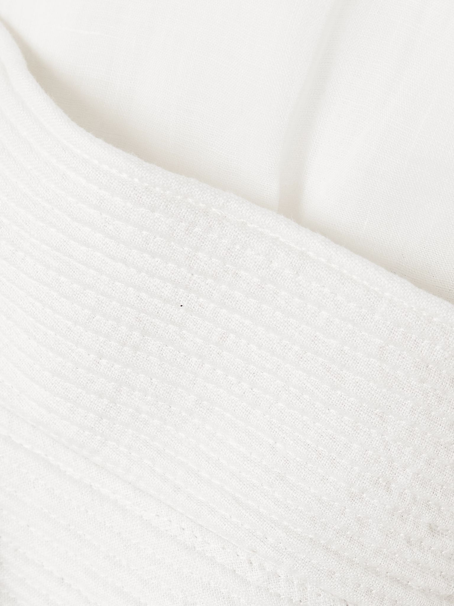 La Costa braid-trimmed belted linen blouse White - 4