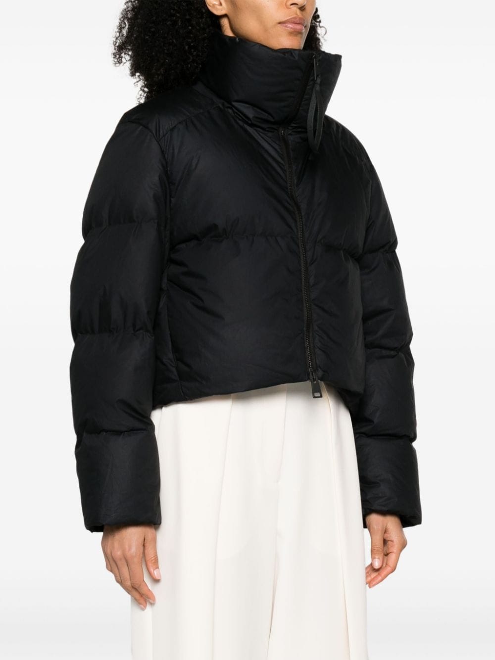 Black Cropped Puffer Jacket -  Canada