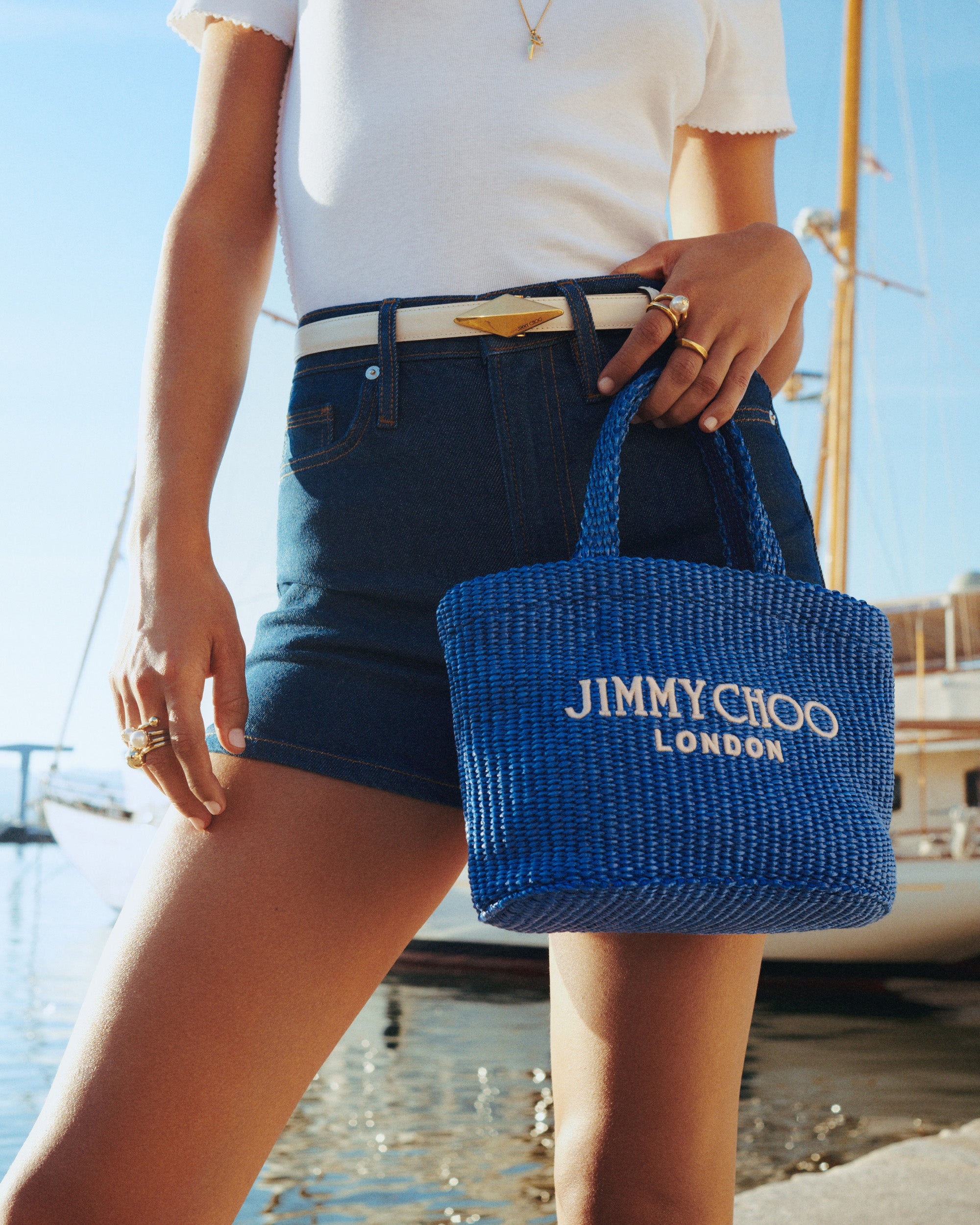 Mini London Embroidered Raffia Tote - 5