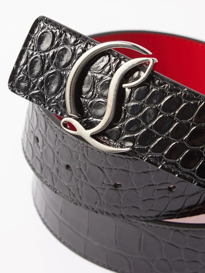 Christian Louboutin CL-logo croc-embossed leather belt outlook