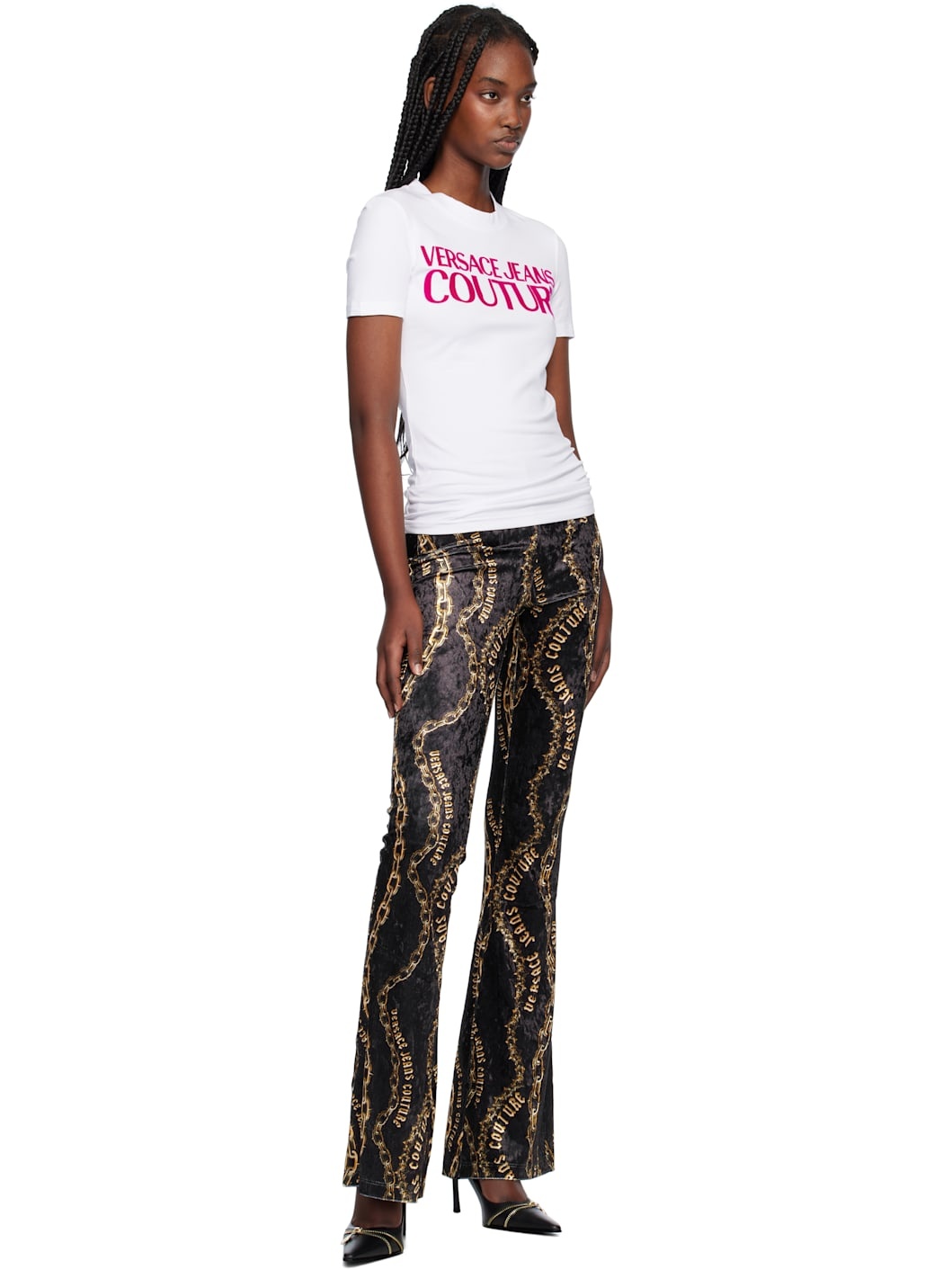 Black & Gold Chain Lounge Pants - 4