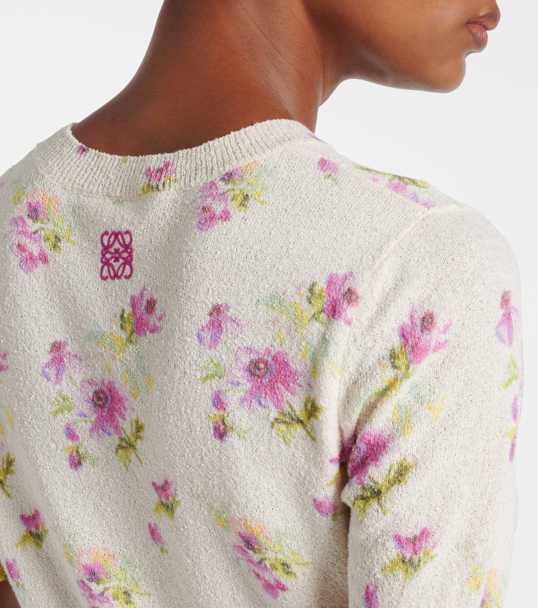Floral cotton-blend sweater - 5