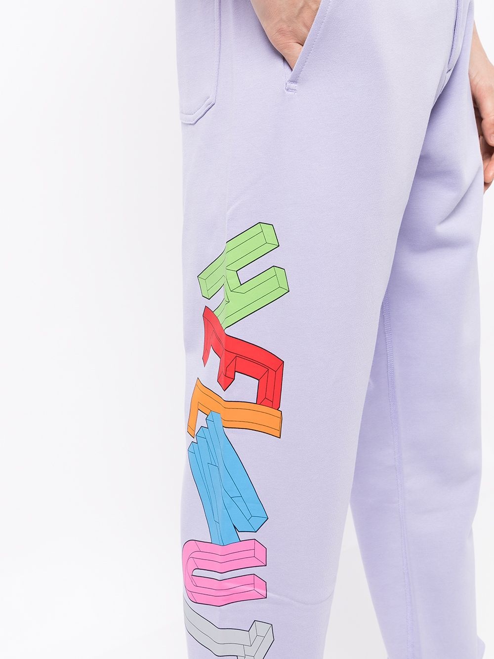 3D logo cotton track pants - 5