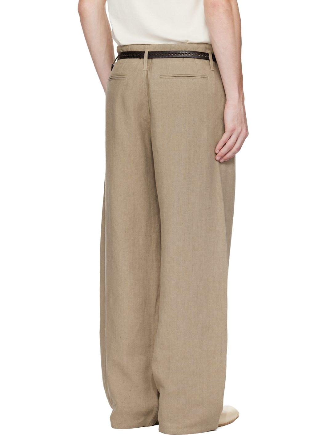 WORK SHOP Emporio Armani Beige Carico Trousers - 3