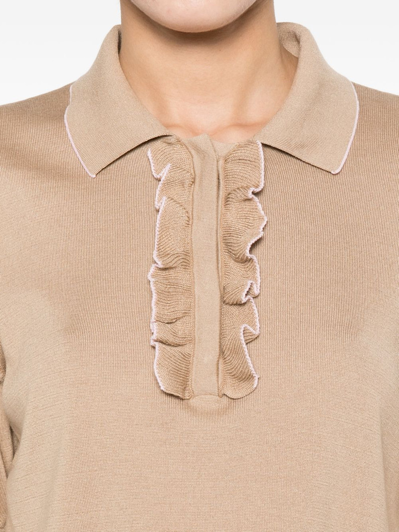 ruffled knit polo top 5