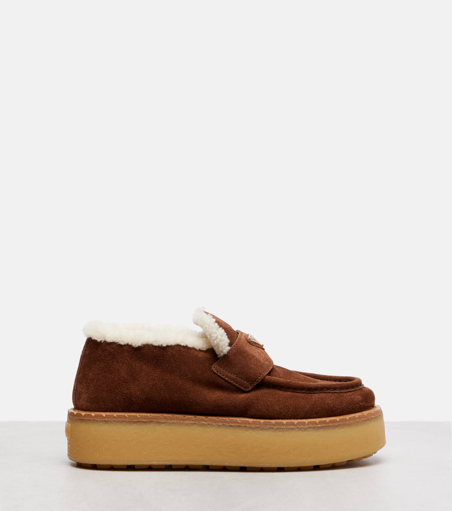 Shearling-lined suede loafers - 4