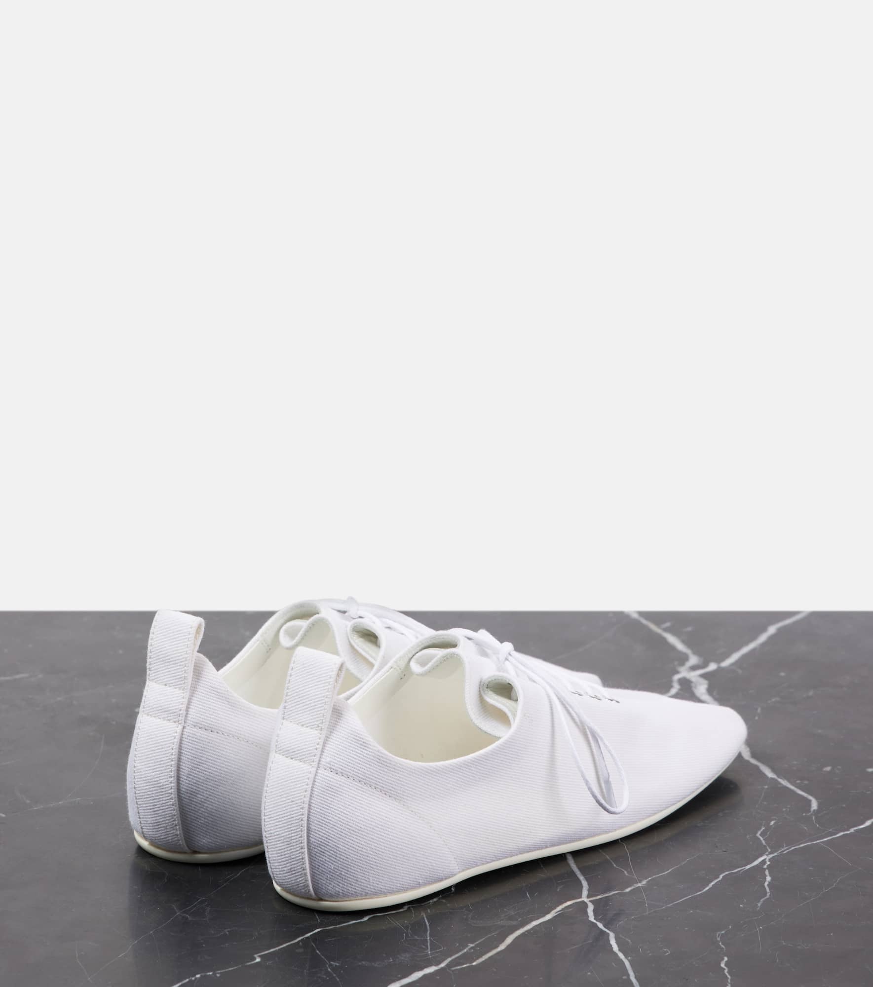 Canvas lace-up flats - 2