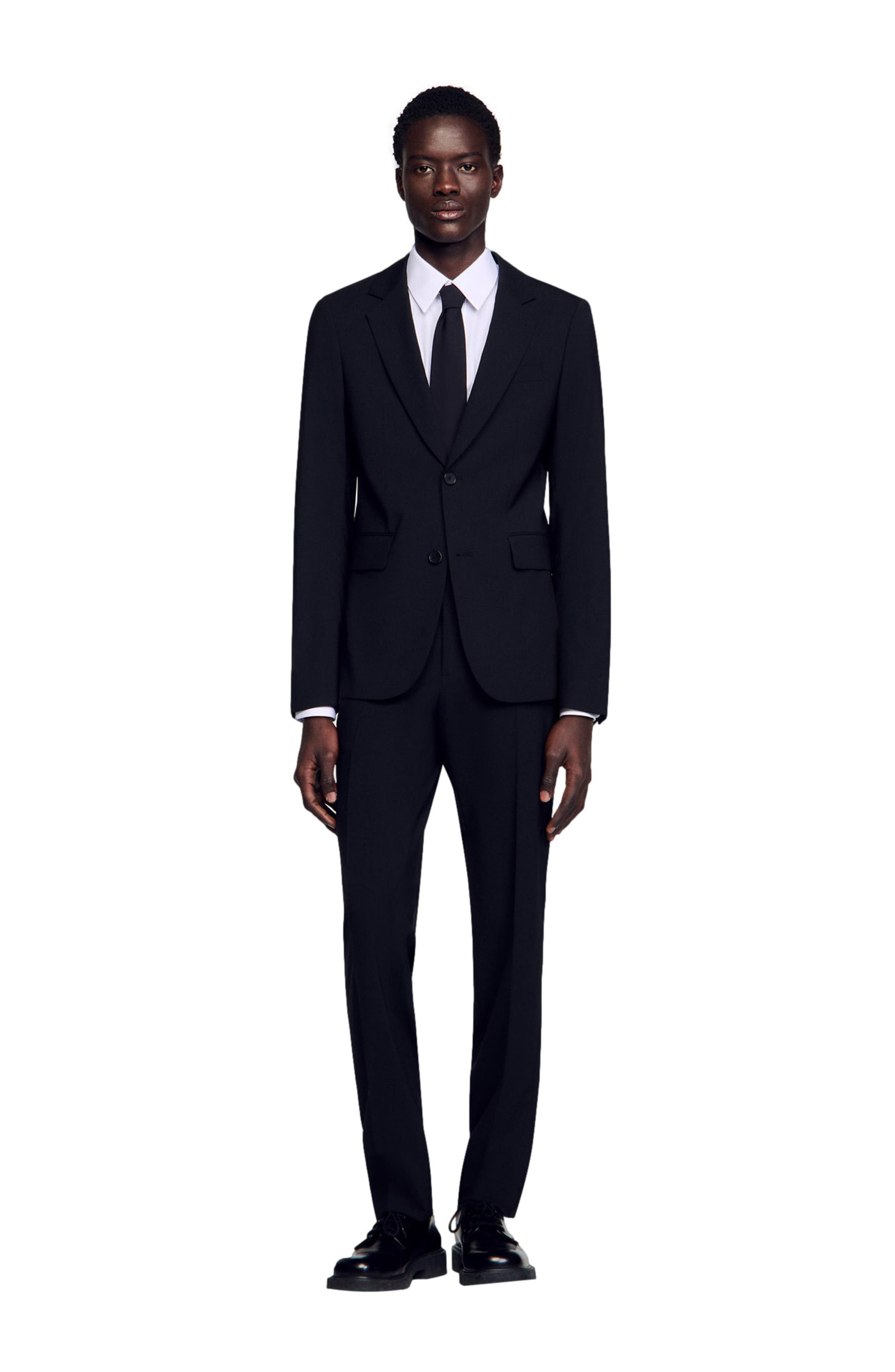 SANDRO Virgin wool suit jacket in Black at Nordstrom - 6