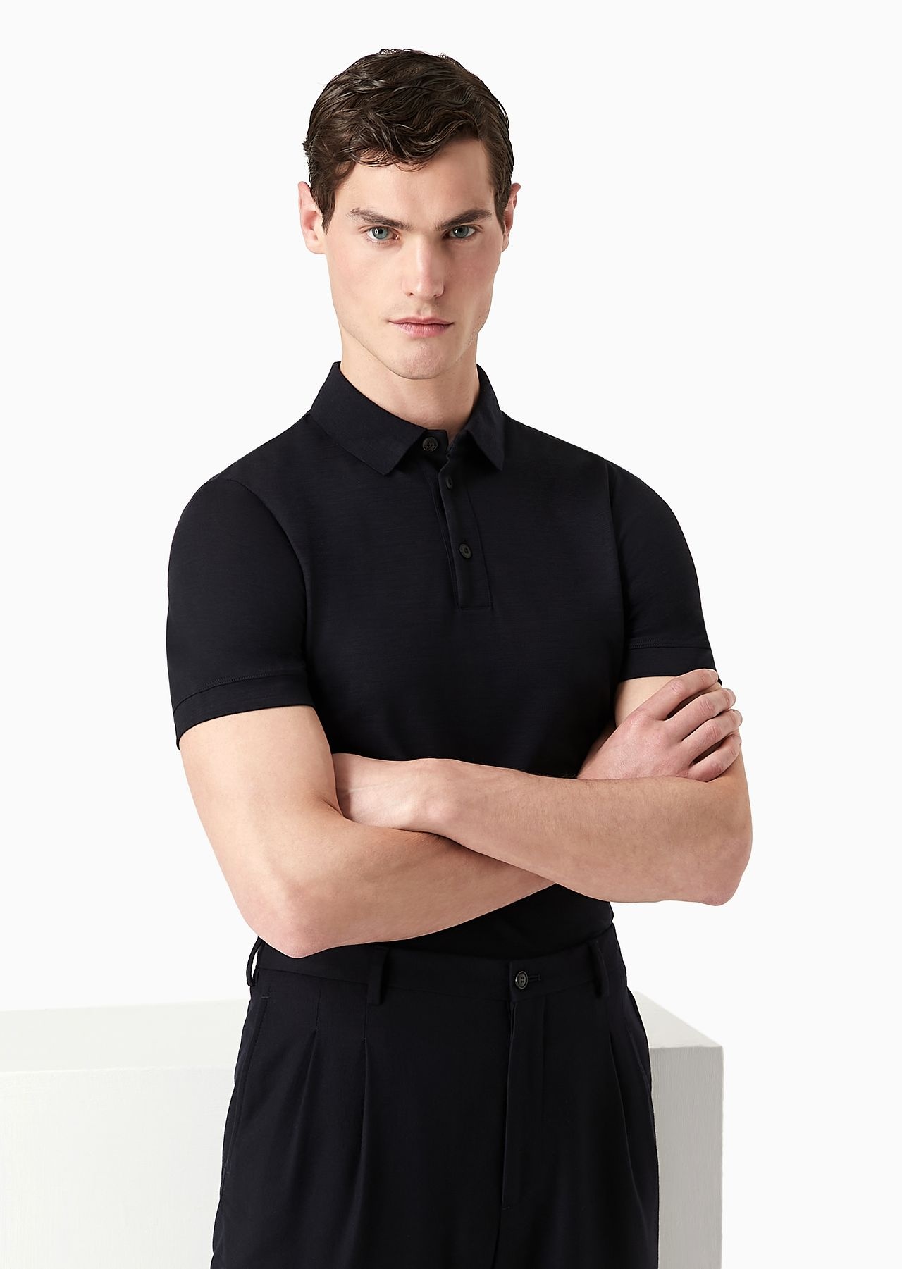 Pure virgin-wool piqué polo shirt - 5