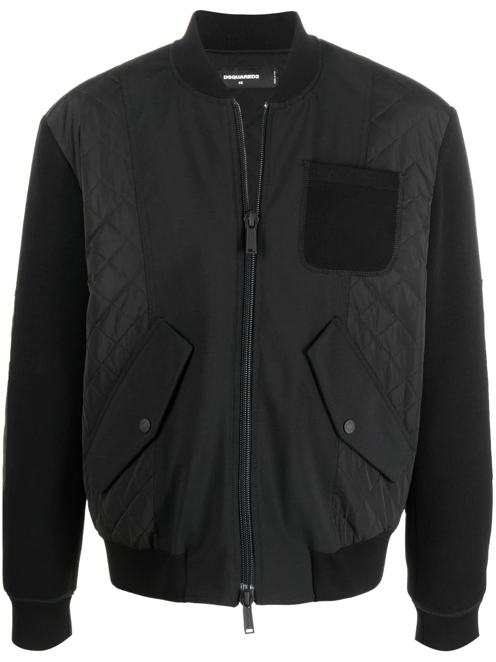 hybrid zip-up bomber jacket - 1